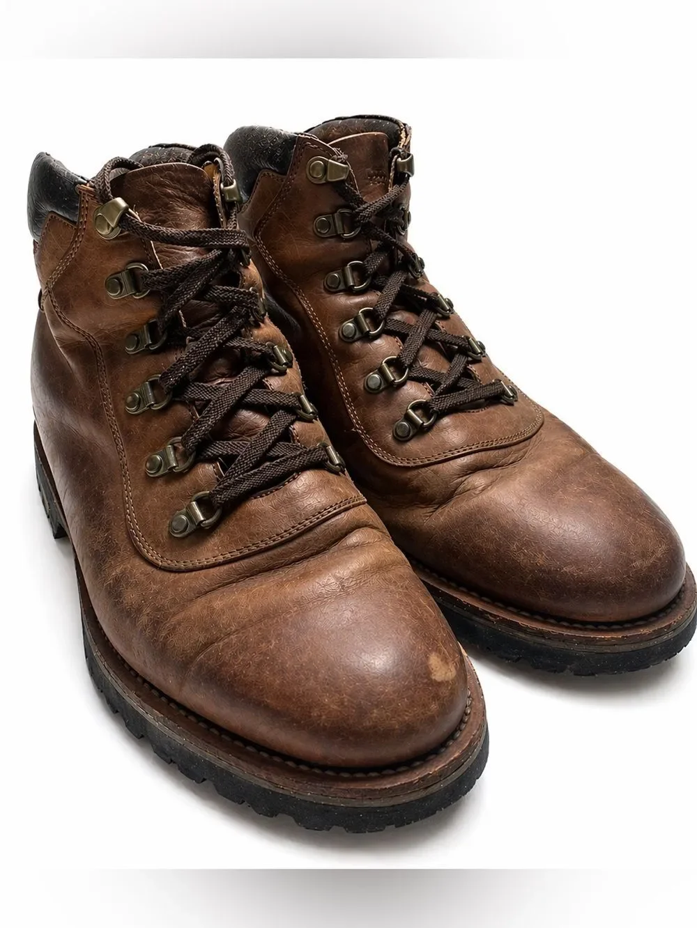 Trask Leather Boots Brown Vibram Sole Rugged Workwear Lace Up Men 9.5
